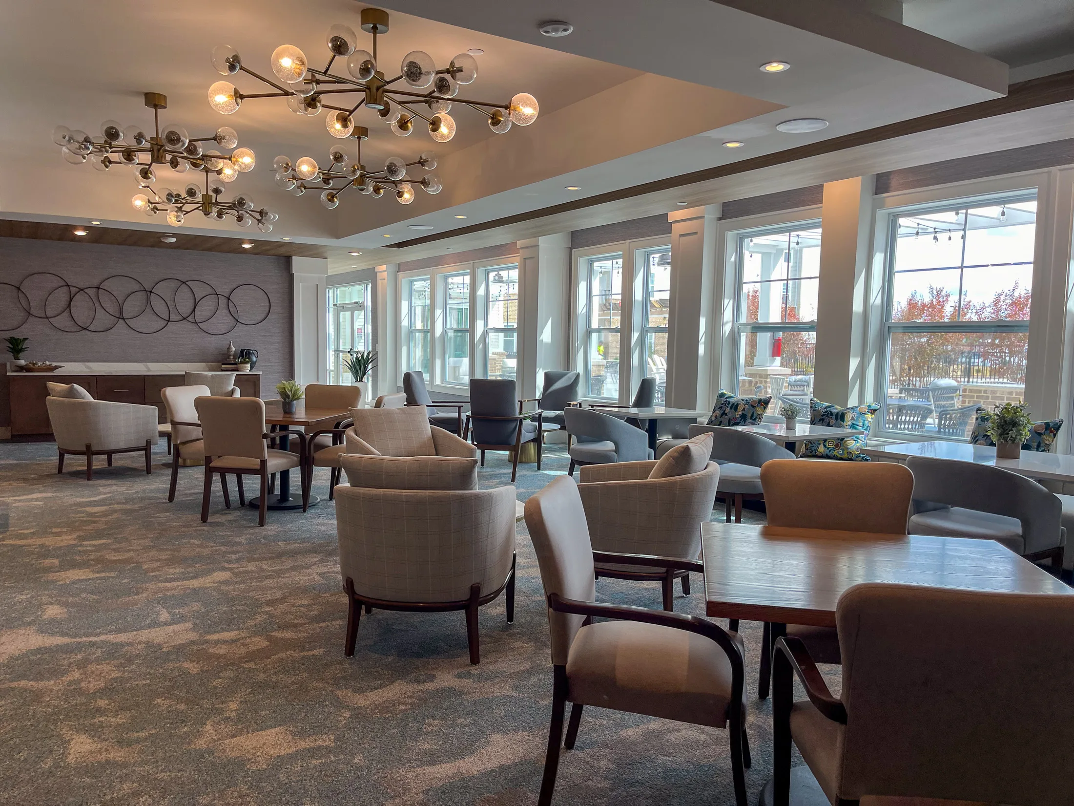 Lounge seating detail at Aspire at the Hill